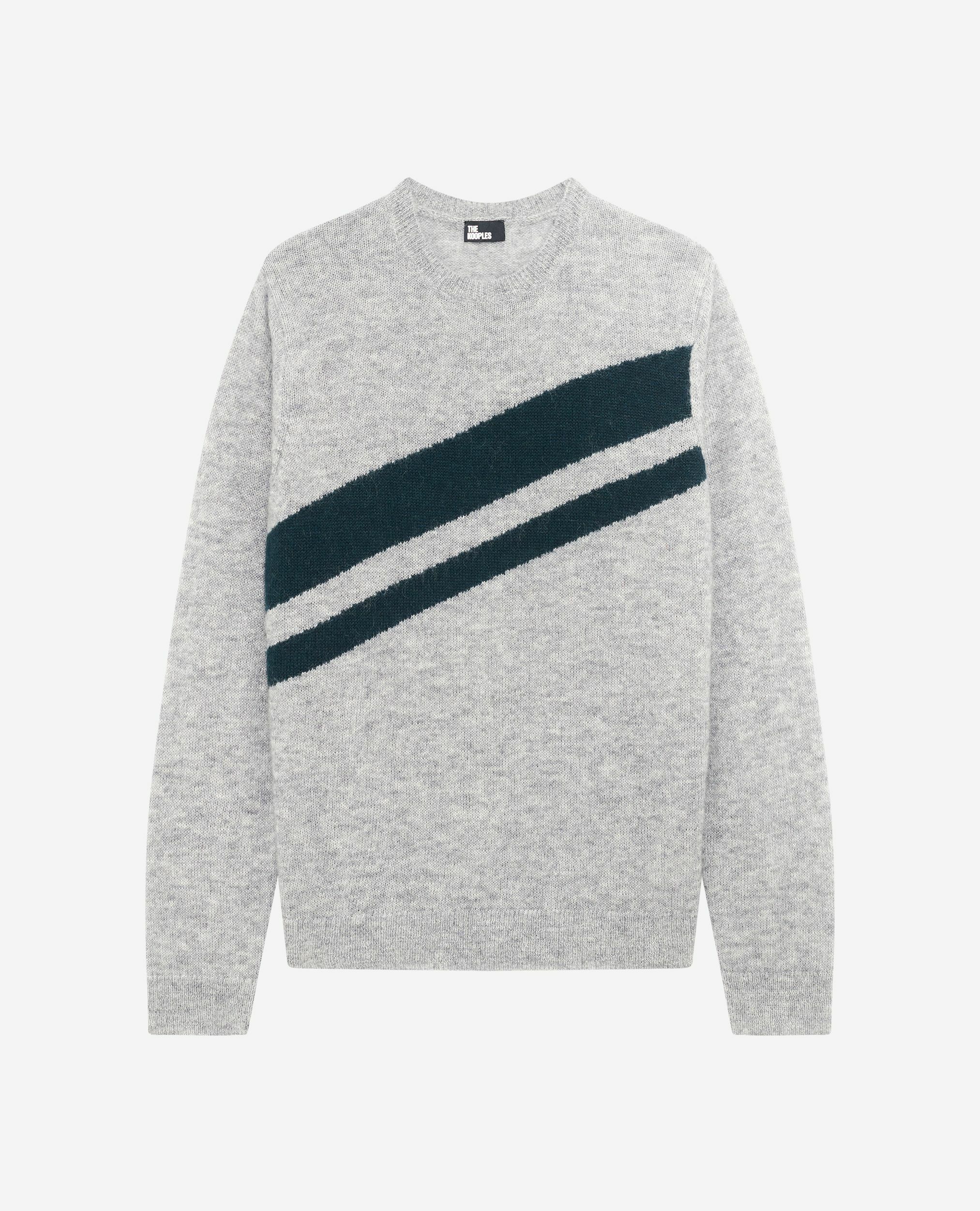 Sweater with contrasting grey stripes, MIDDLE GREY, hi-res image number null