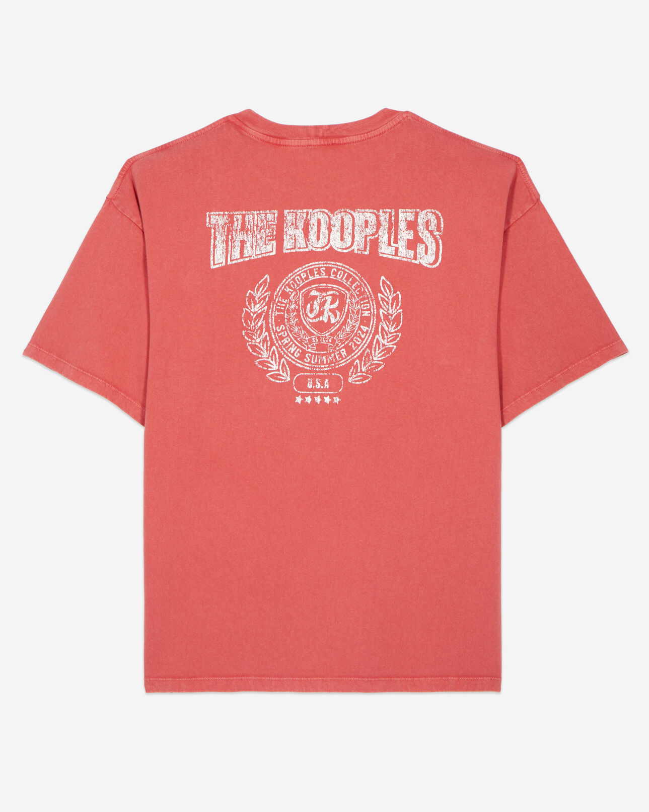 The Kooples HOMBRE RED BRIQUE camiseta roja serigrafía blason