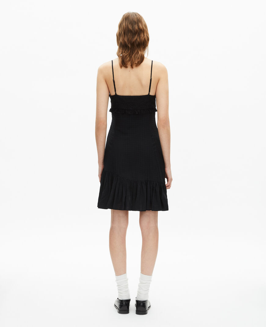 The Kooples FEMME BLACK robe courte avec dentelle noire