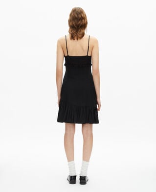 The Kooples FEMME BLACK robe courte avec dentelle noire