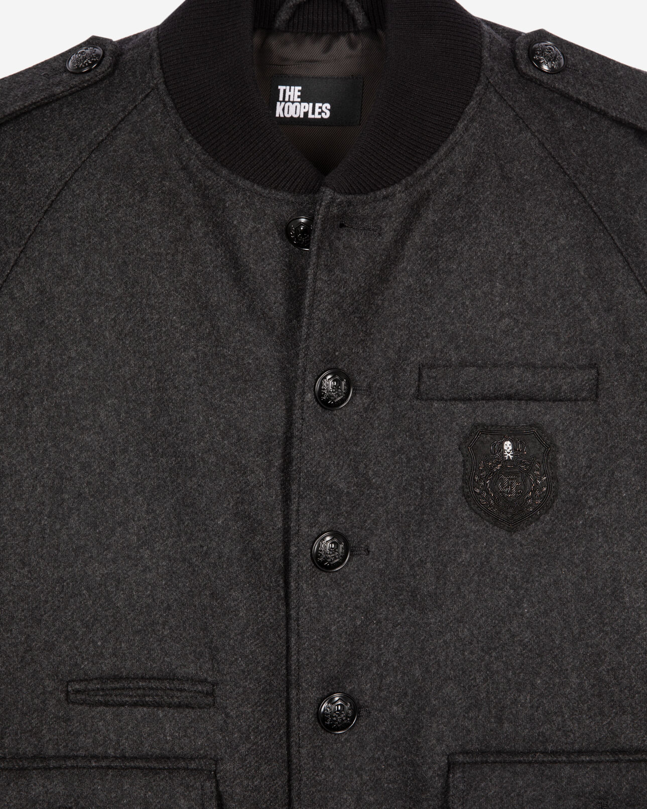 The Kooples MEN DARK GREY grey teddy jacket