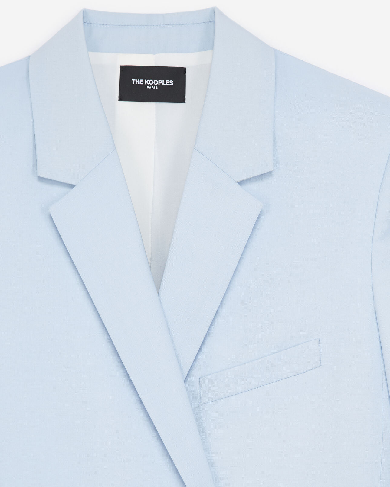 The Kooples DAMEN BLUE wolljacke hellblau wickelstil taschen