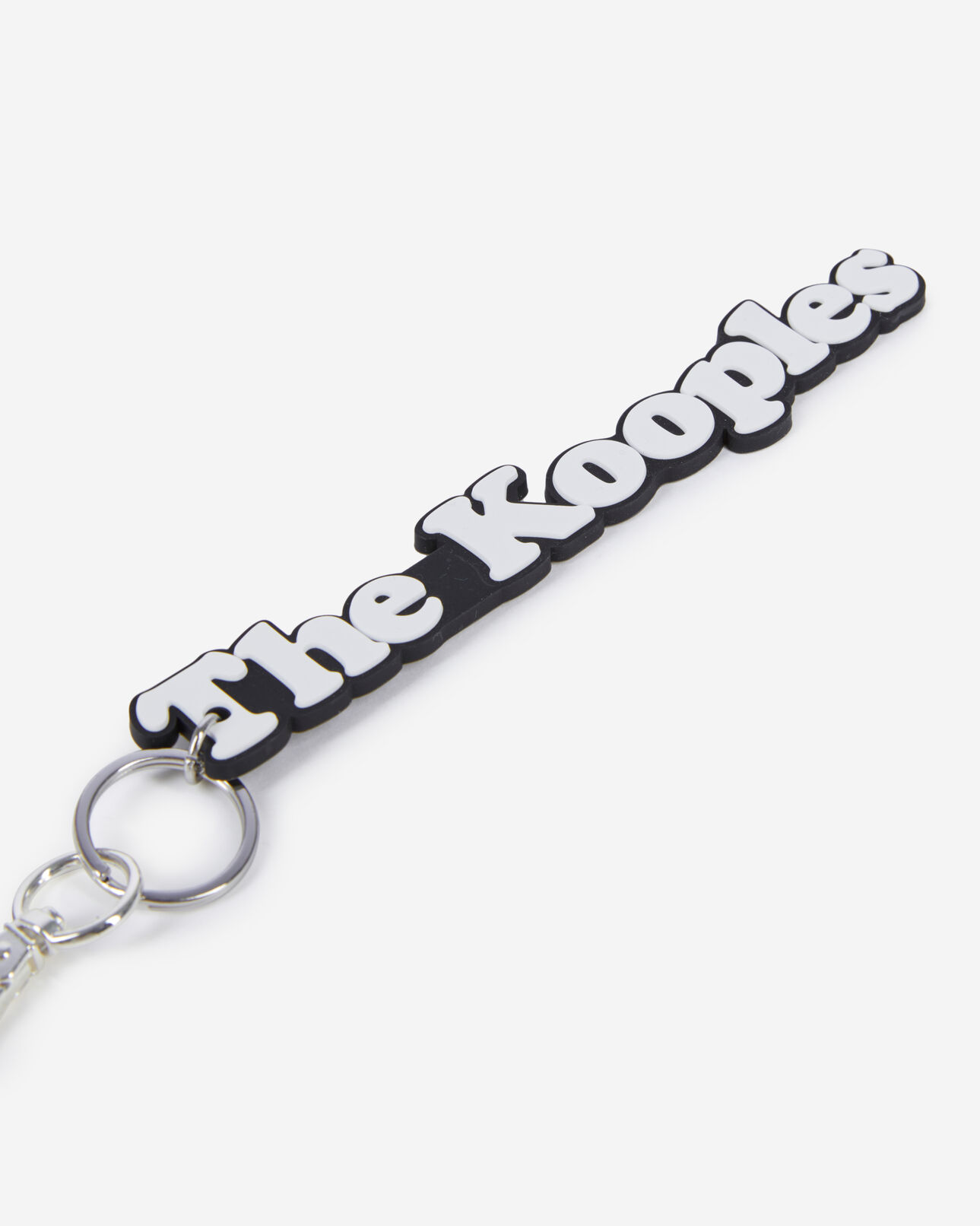 The Kooples WOMEN WHITE black and white logo bag charm