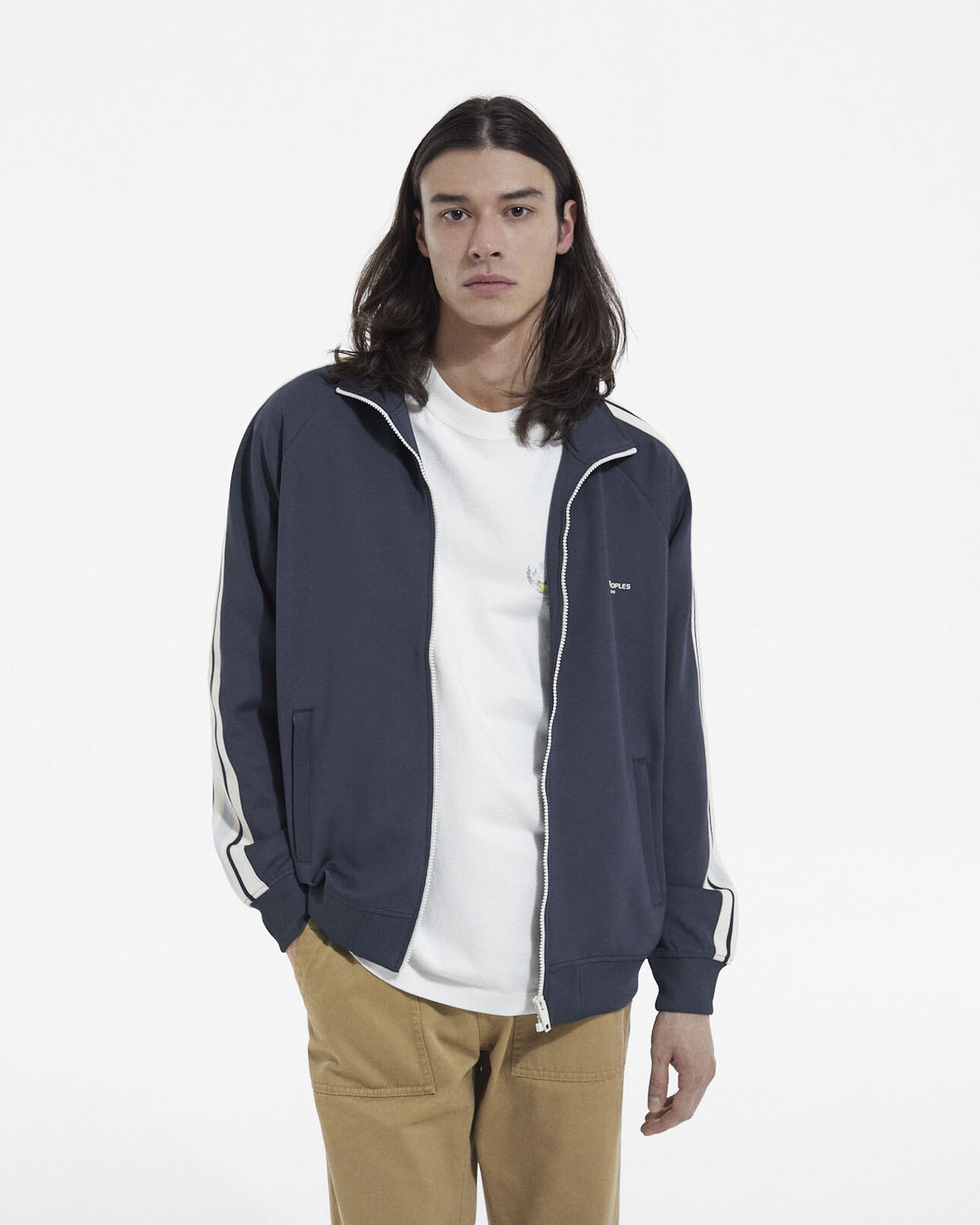 The Kooples HERREN NAVY sweatshirt funktionsstoff blau streifen ecru