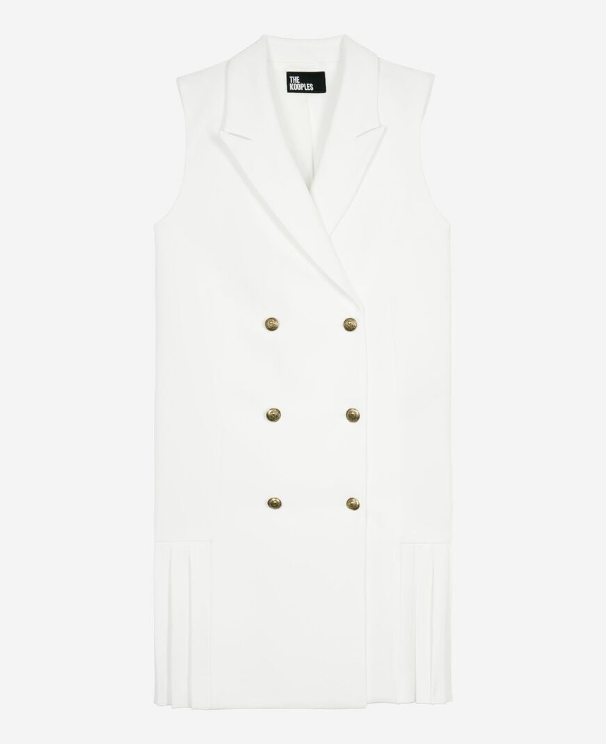 The Kooples WOMEN WHITE short tailored ecru dress