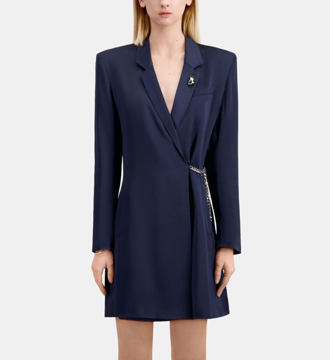 Robe tailleur courte avec chaine bleu The Kooples
