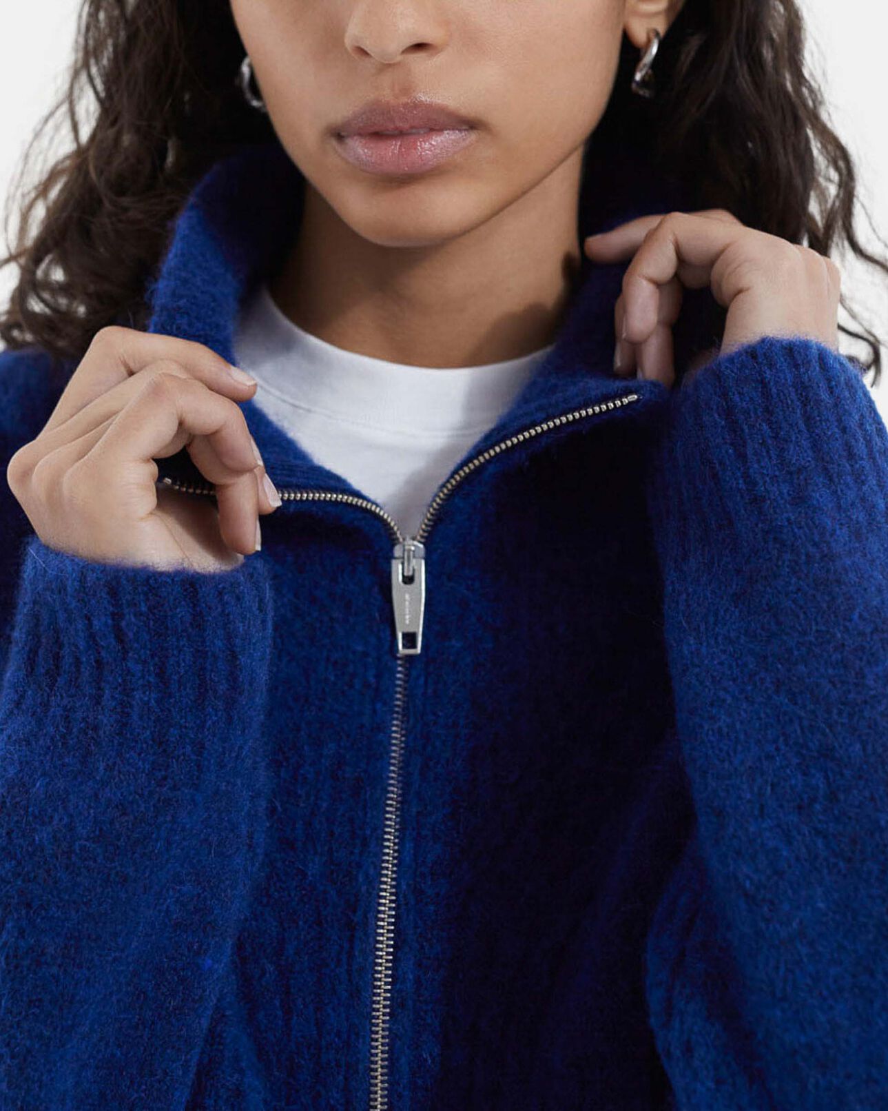 The Kooples WOMEN BLUE blue sweater in alpaca wool w/roll neck