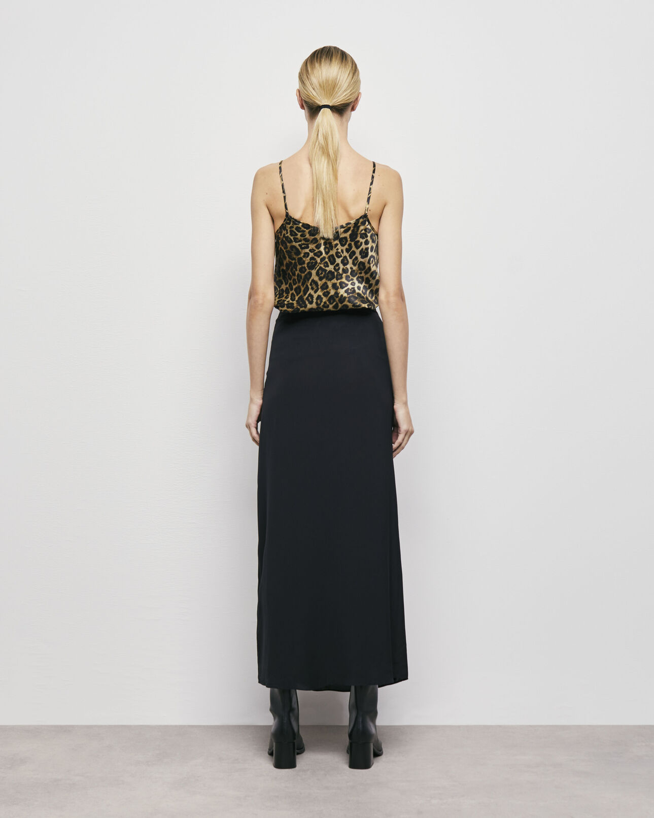 The Kooples WOMEN BLACK long black skirt