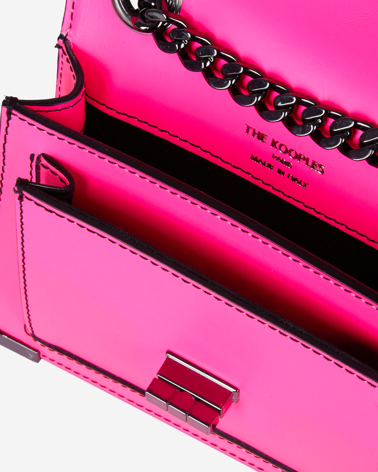 The Kooples FEMME ELECTRIC PINK sac emily nano en cuir rose