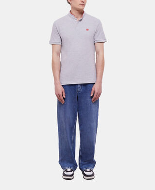 The Kooples H LIGHT GREY gray officer collar polo shirt