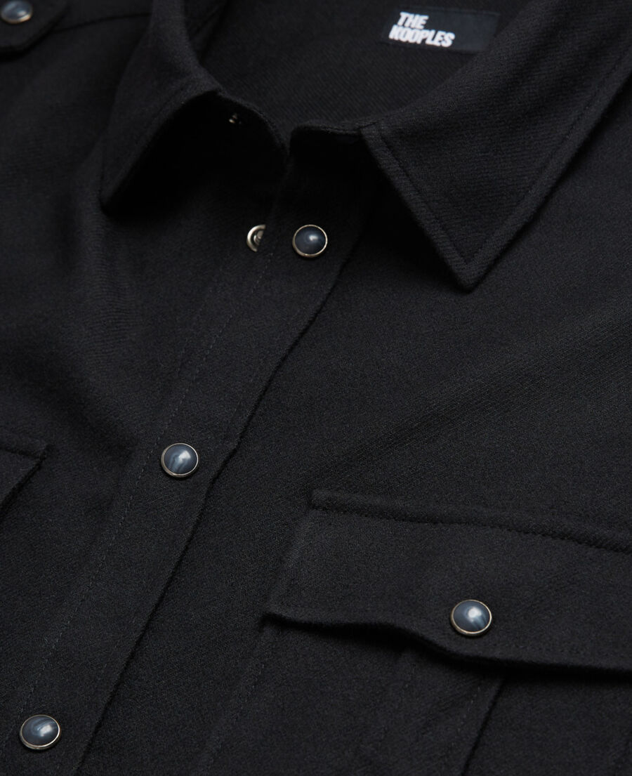 black shirt with classic collar