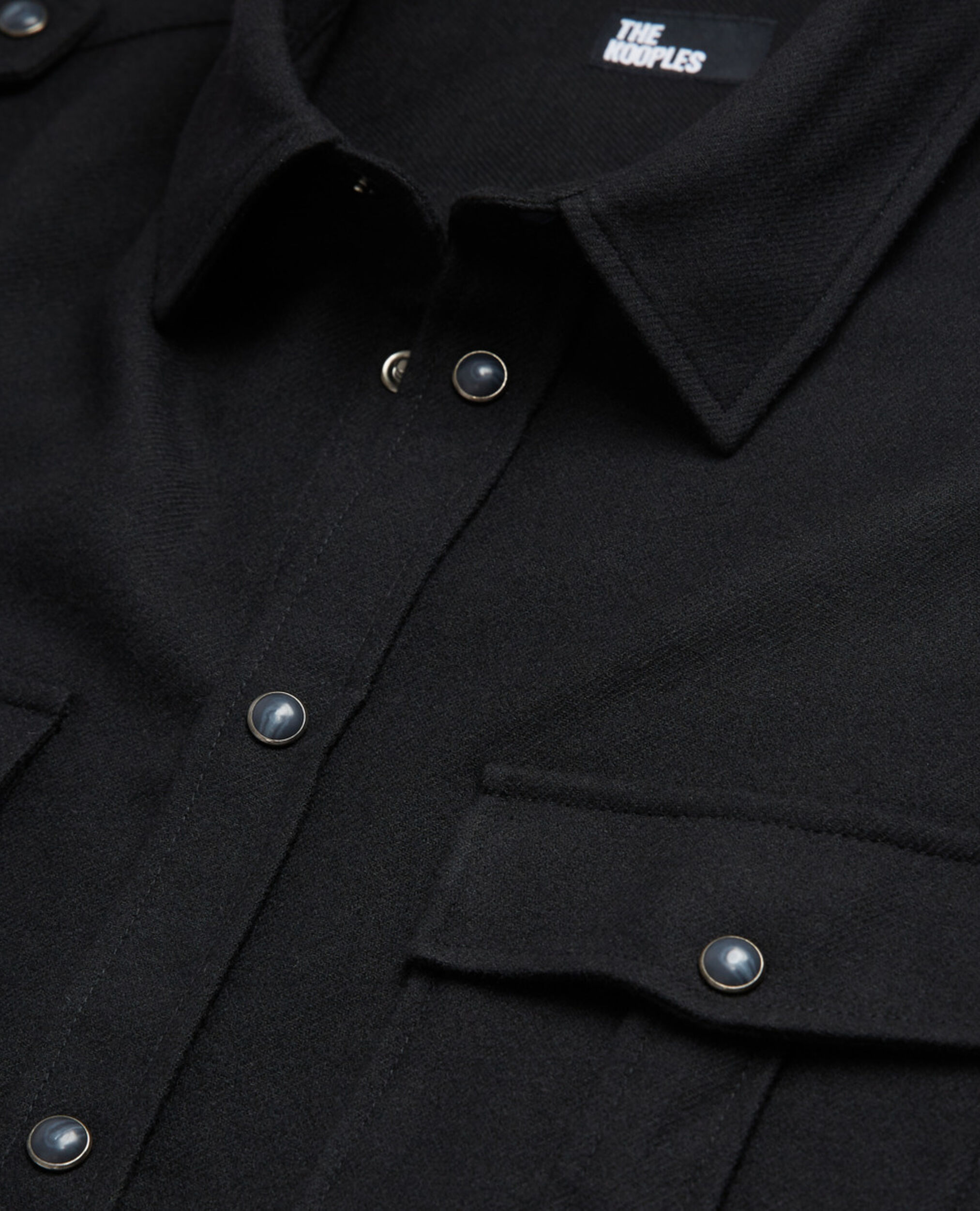 Black shirt with classic collar, BLACK, hi-res image number null