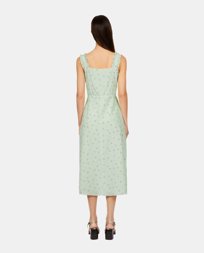 The Kooples WOMEN GREEN long printed dress