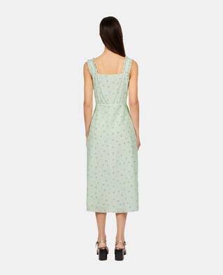 The Kooples WOMEN GREEN long printed dress