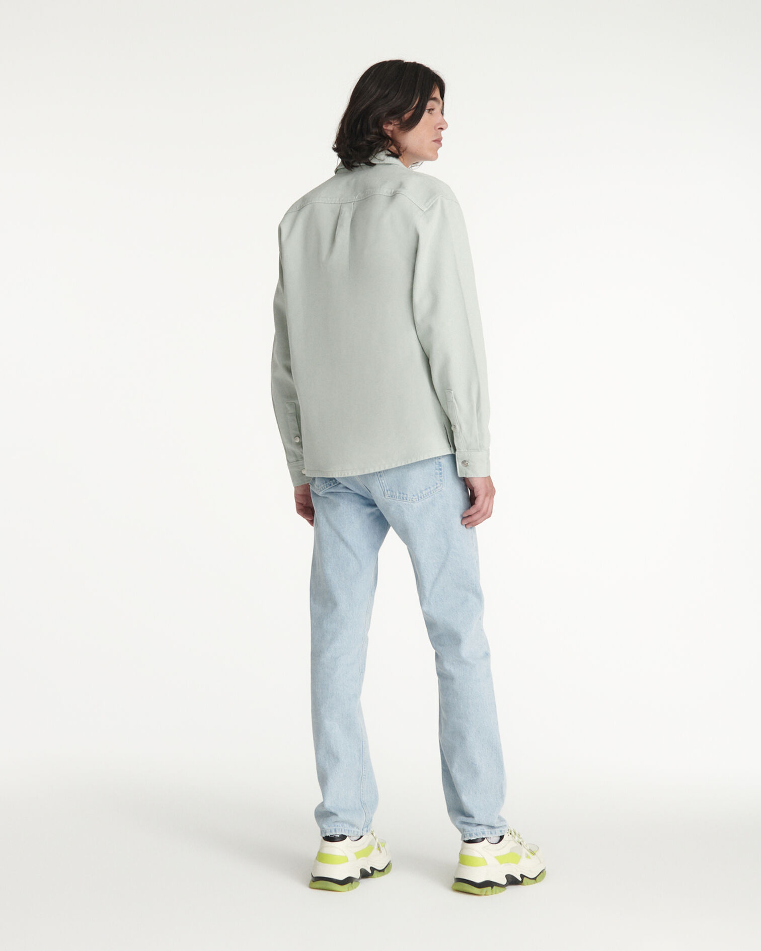 Mint green denim shirt with pockets, MINT, hi-res image number null