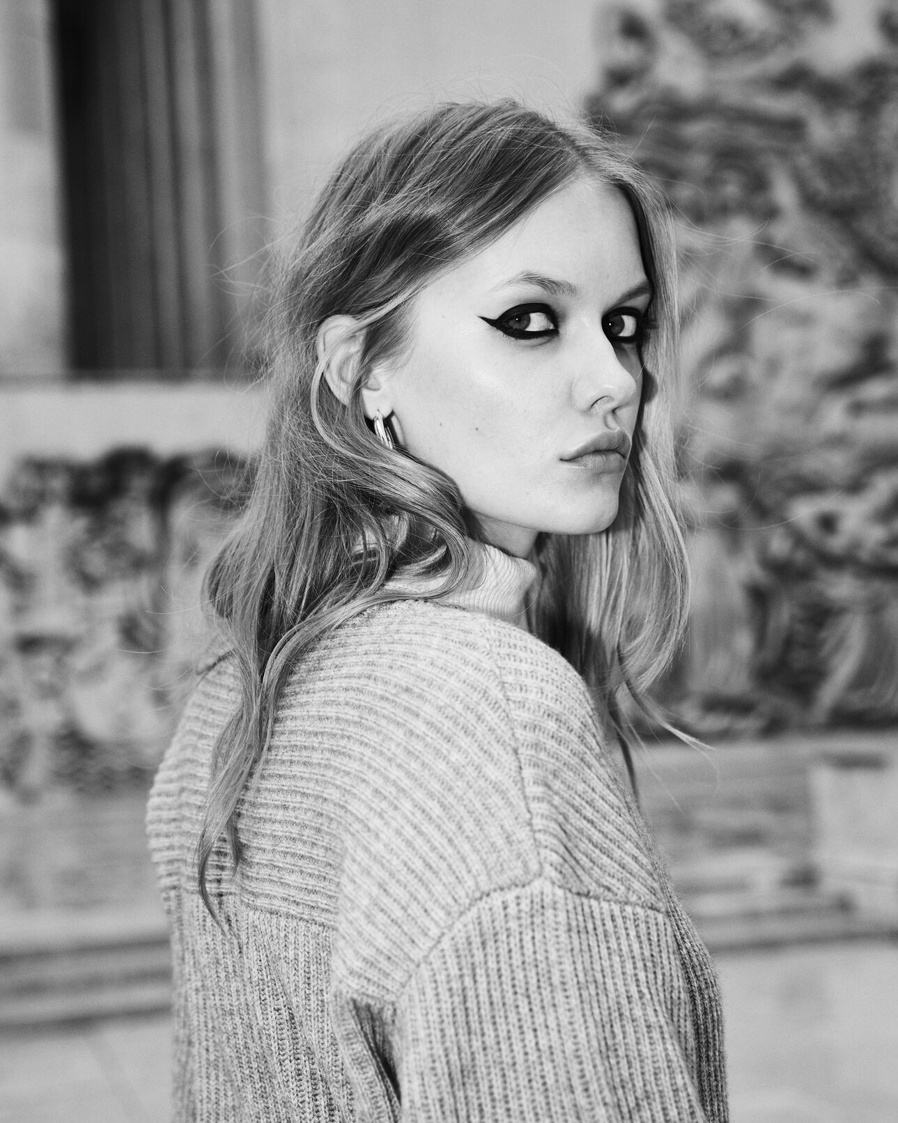 The Kooples DAMEN GREY grauer pullover mit feiner rippung