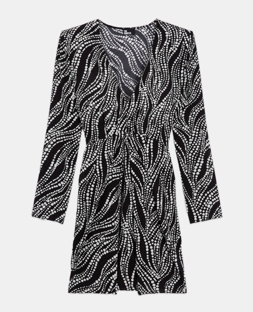 The Kooples F BLACK WHITE short printed dress