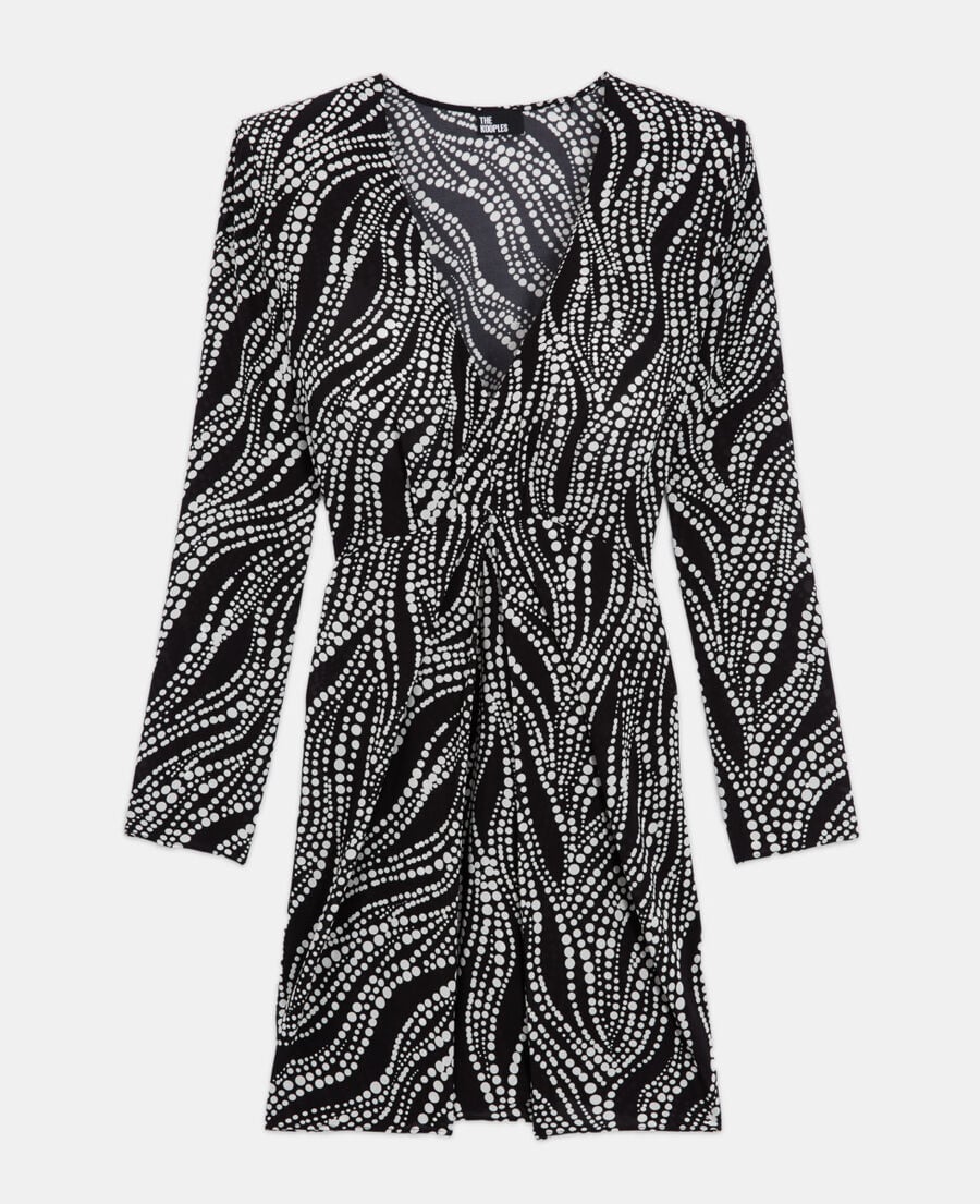 The Kooples F BLACK WHITE short printed dress