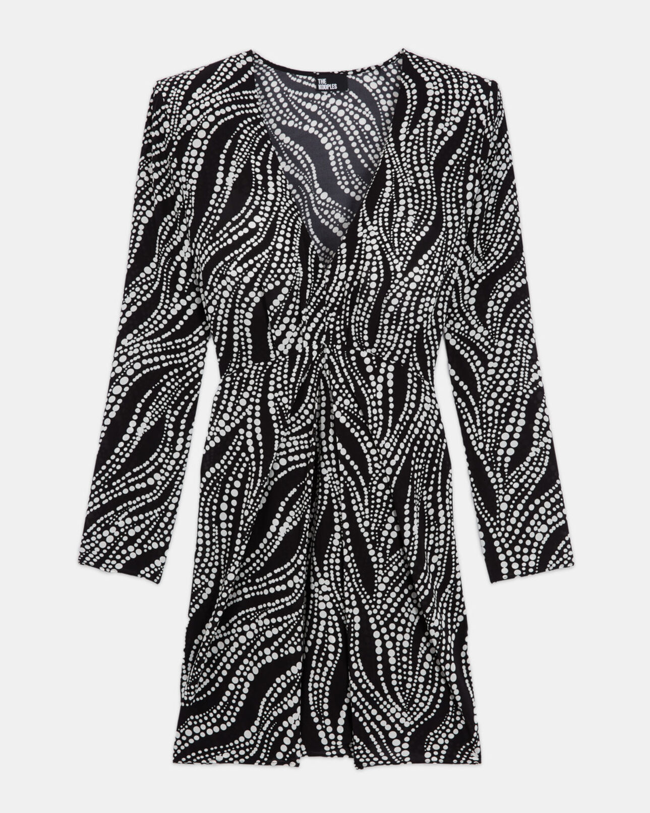 The Kooples MUJER BLACK WHITE vestido corto estampado