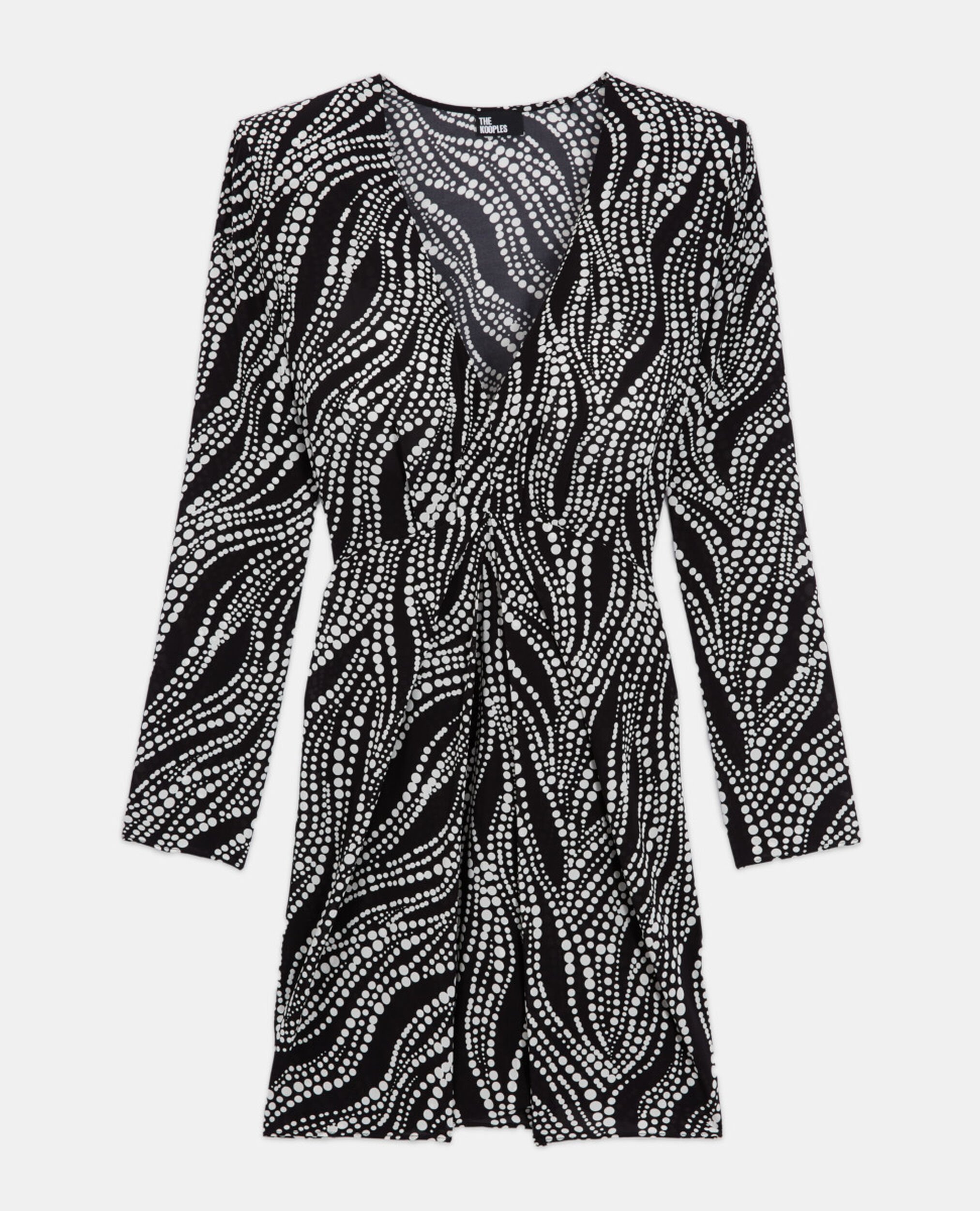 Short printed dress, BLACK WHITE, hi-res image number null
