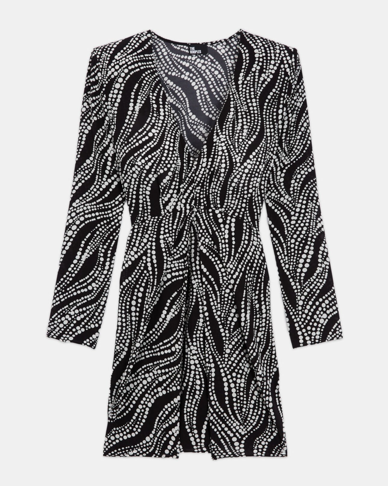 The Kooples MUJER BLACK WHITE vestido corto estampado