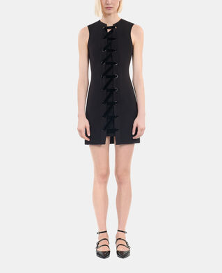 The Kooples FEMME BLACK robe courte avec laçage noire