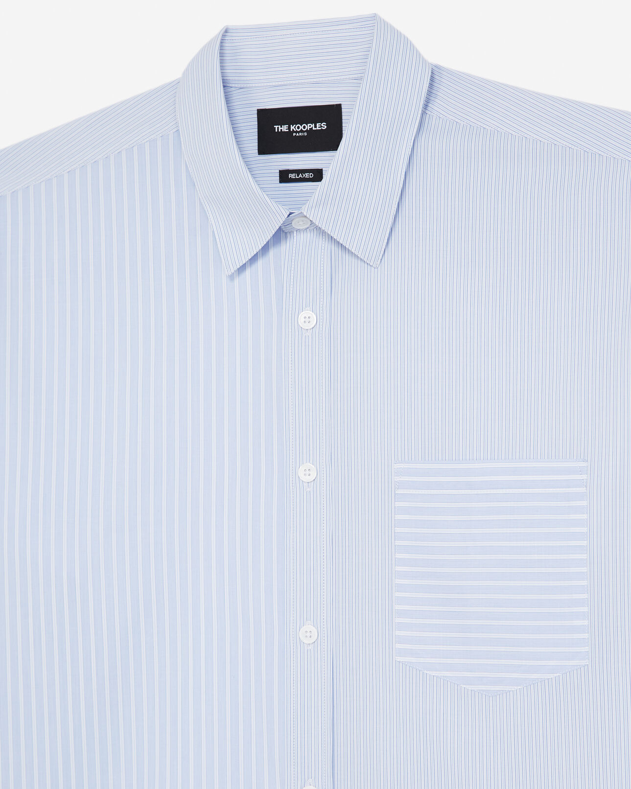 The Kooples HOMME SKY chemise coton bleue et blanche à rayures