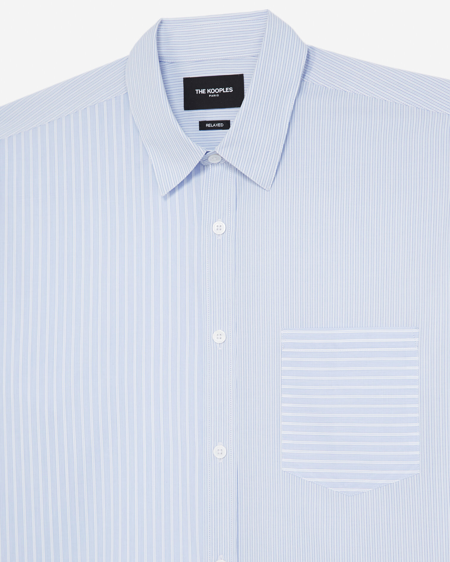 Chemise coton bleue et blanche à rayures, SKY, hi-res image number null