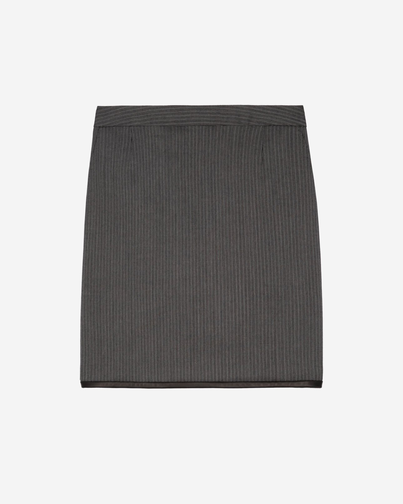 The Kooples WOMEN DARK GREY short gray striped skirt