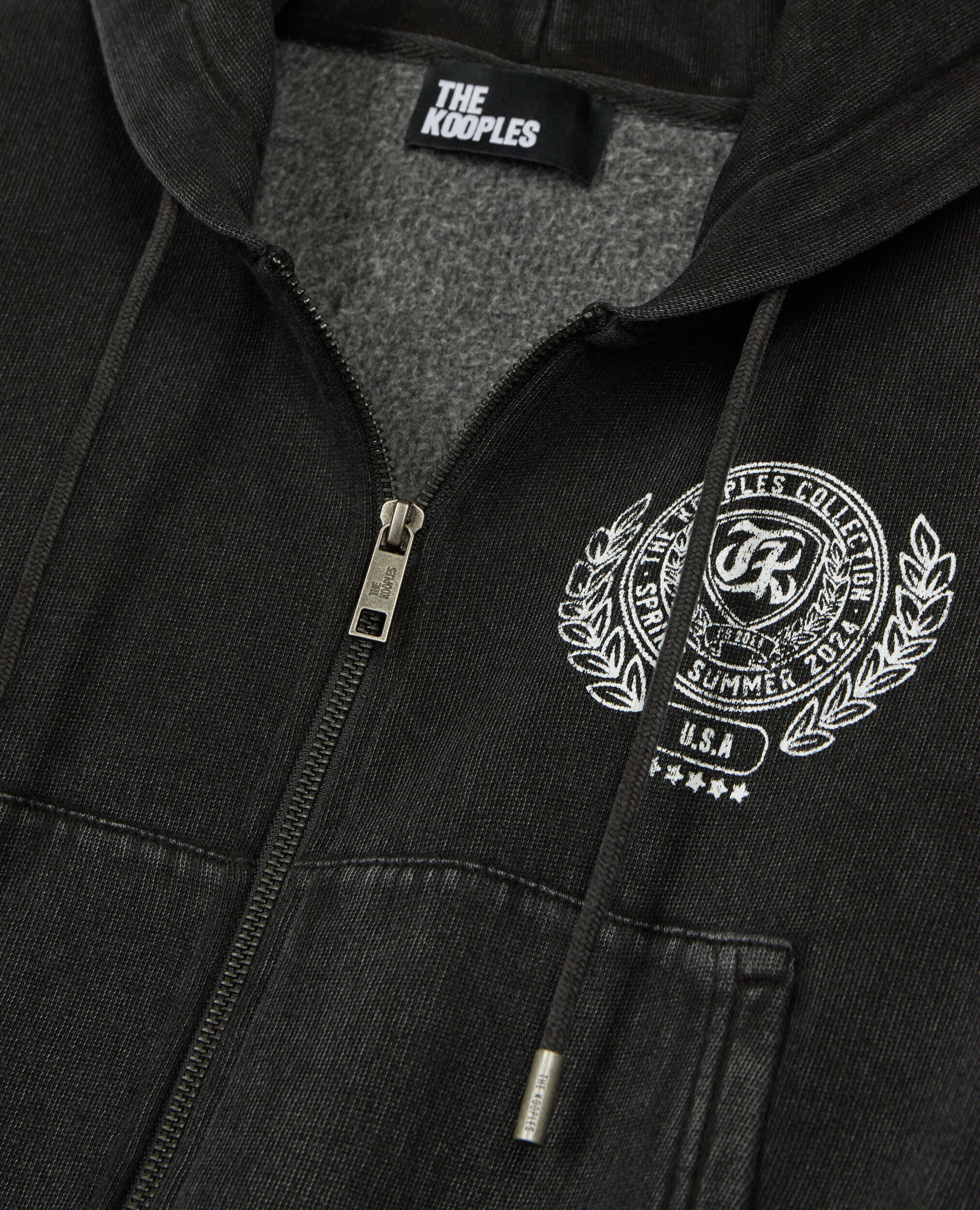 Sudadera Blason negra capucha, BLACK WASHED, hi-res image number null
