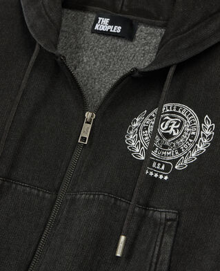 The Kooples MUJER BLACK WASHED sudadera blason negra capucha