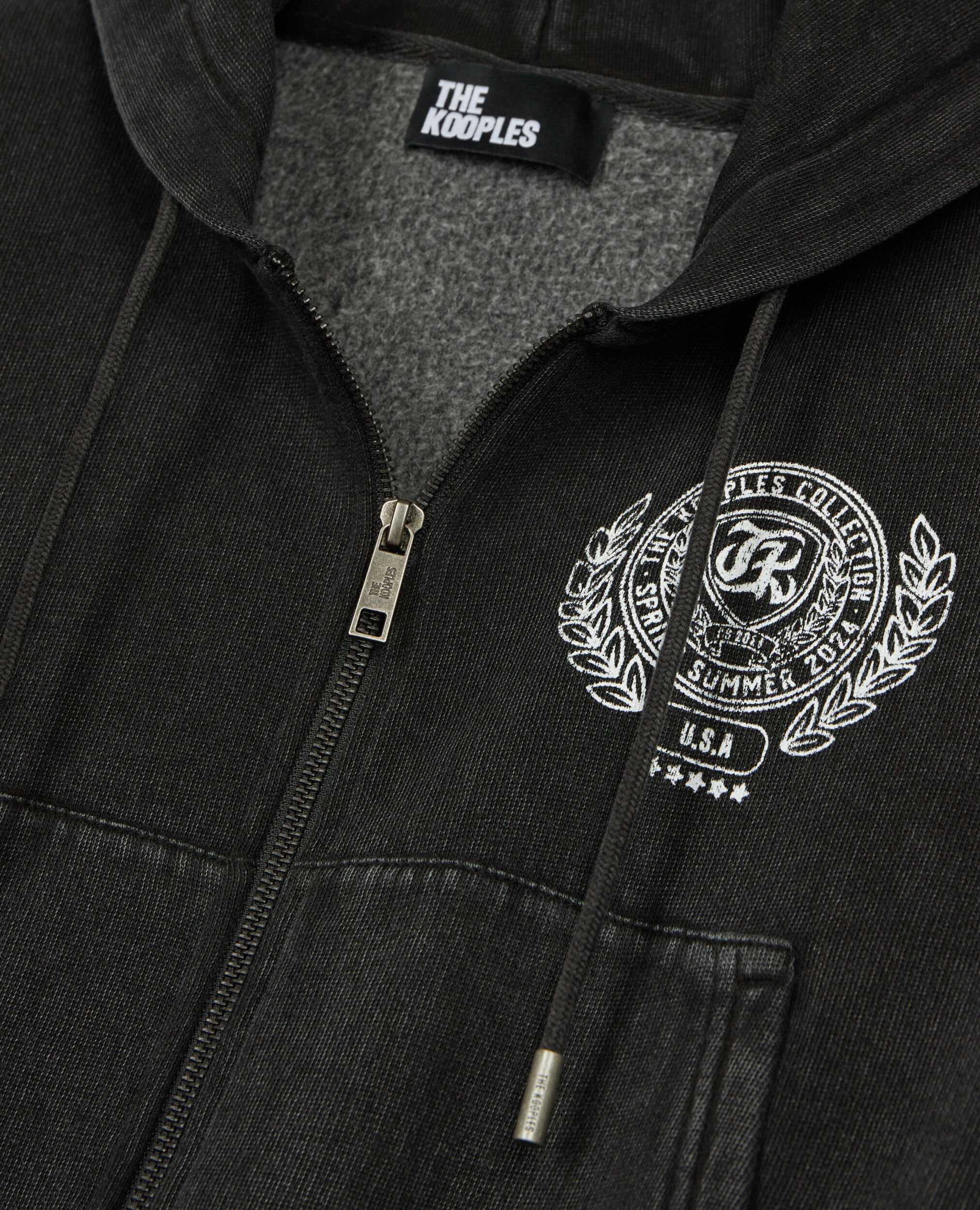Sudadera Blason negra capucha, BLACK WASHED, hi-res image number null