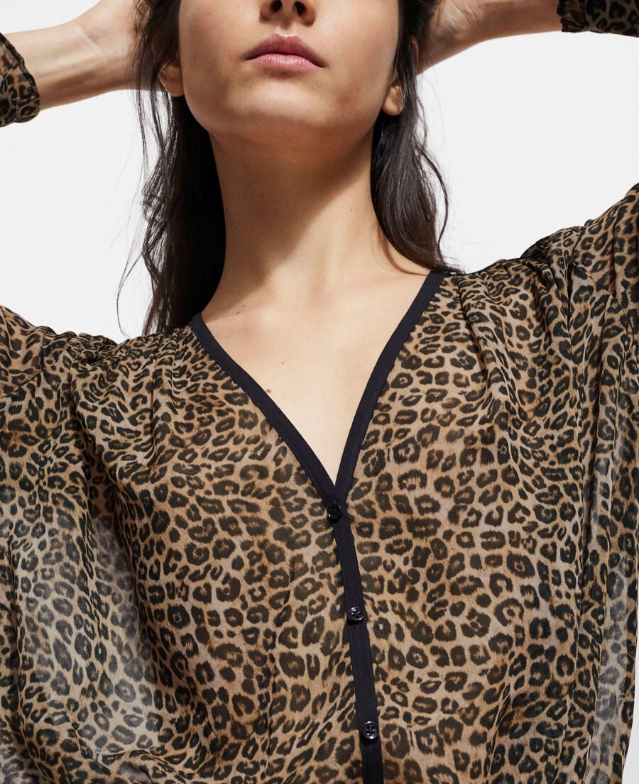 The Kooples MUJER LEOPARD top leopardo