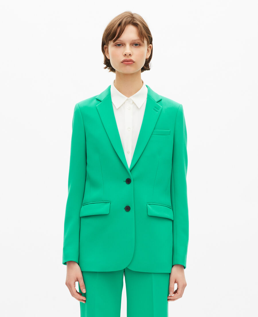 The Kooples WOMEN GREEN green crepe suit jacket