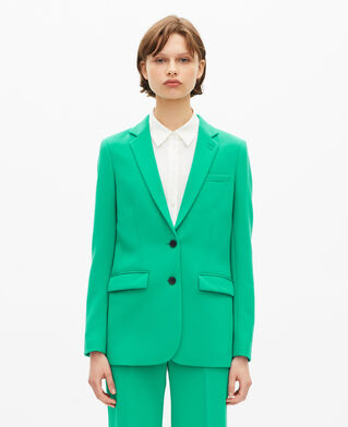 The Kooples WOMEN GREEN green crepe suit jacket