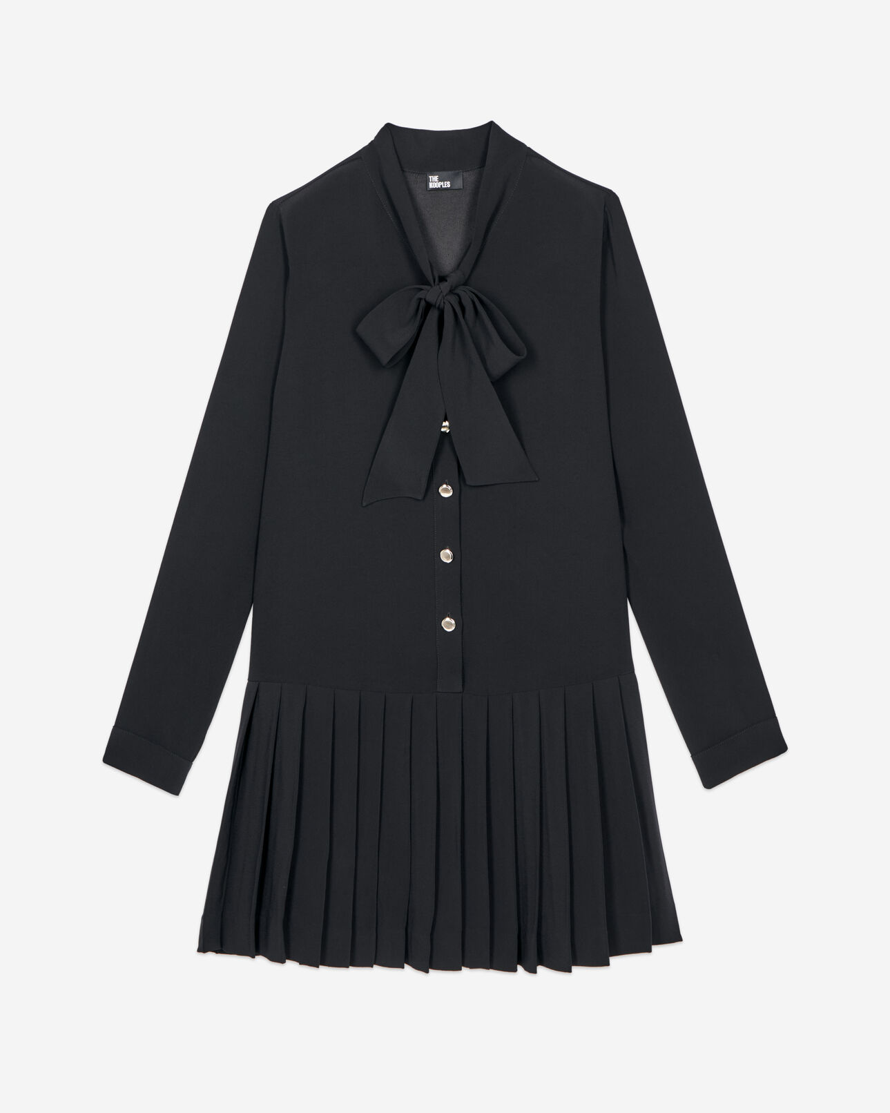 The Kooples F BLACK short black dress with pleating