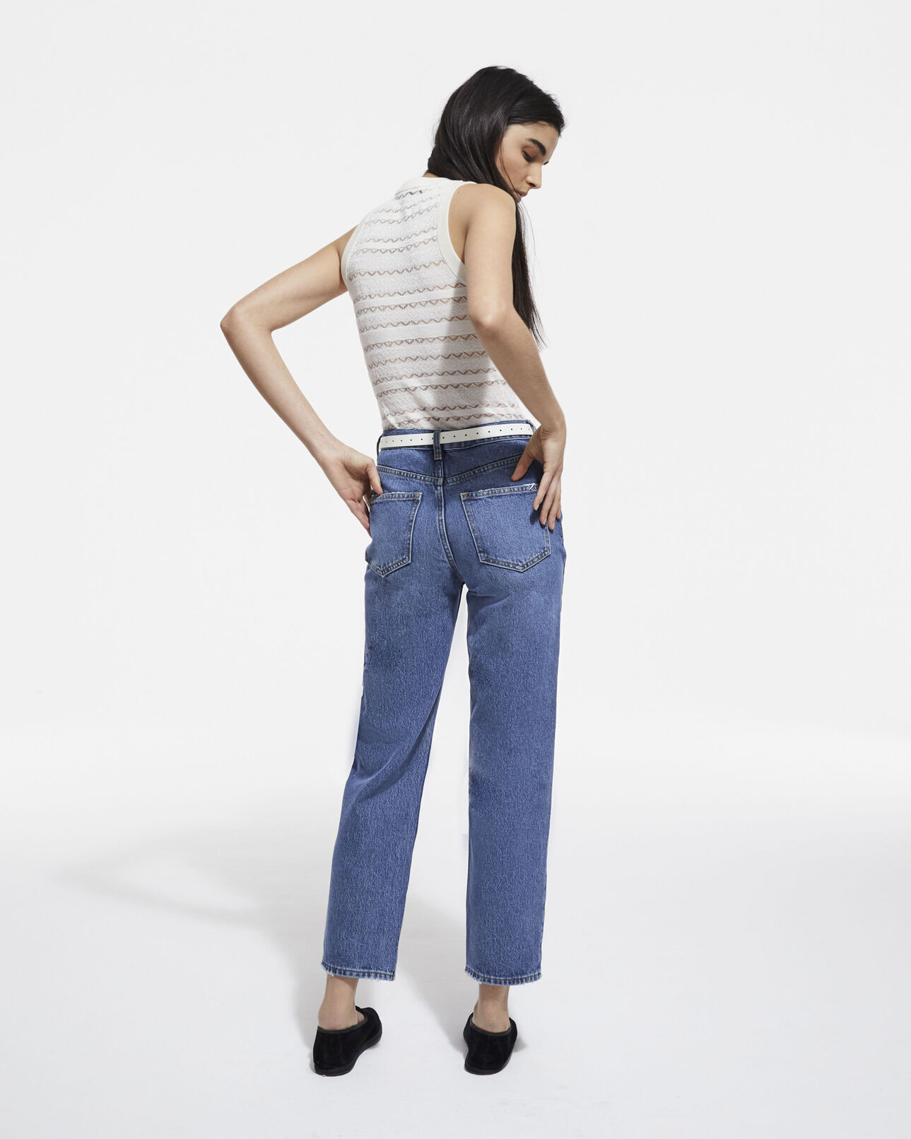 The Kooples MUJER LIGHT BEIGE top de lana beige