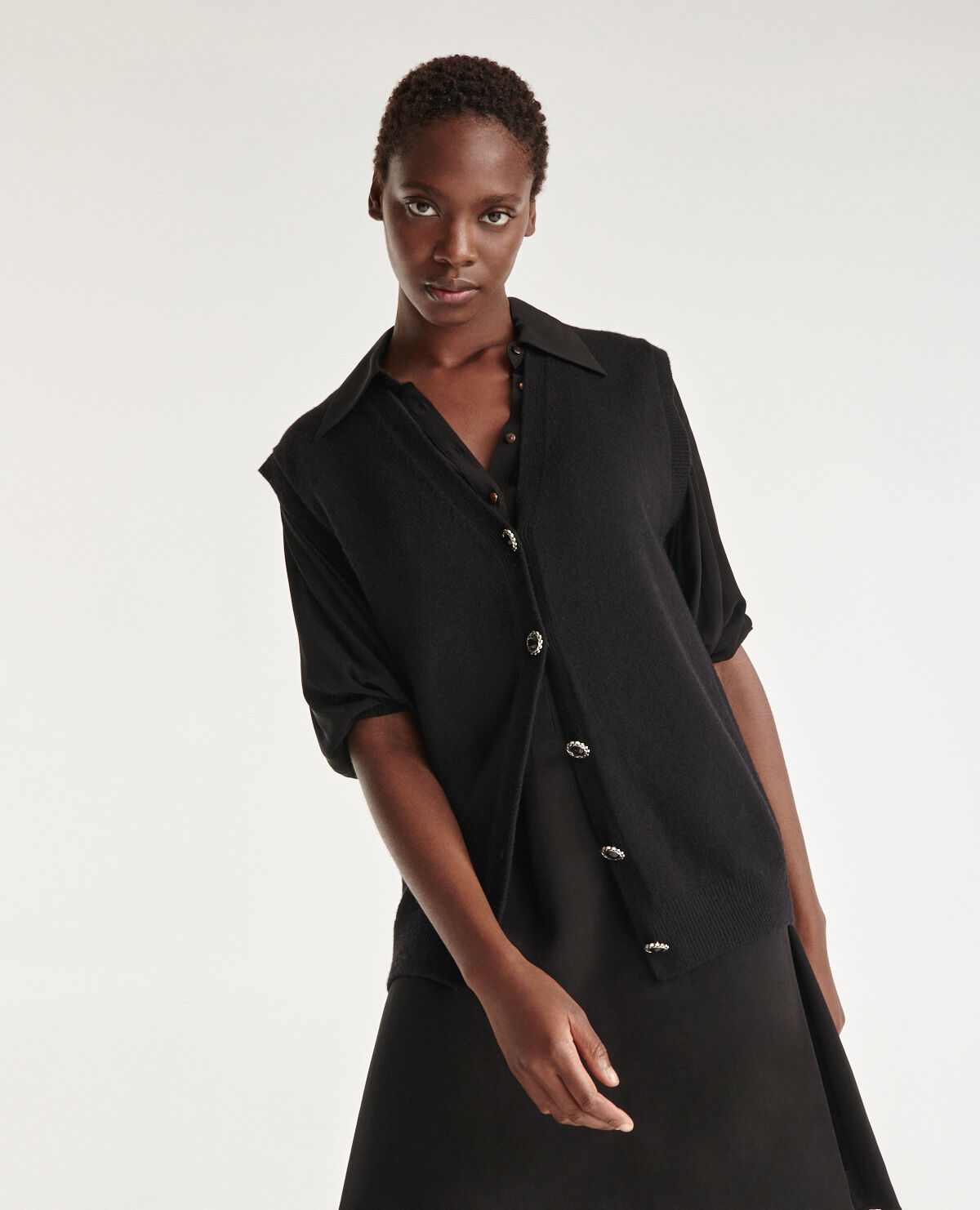 Sleeveless wool hotsell cardigan