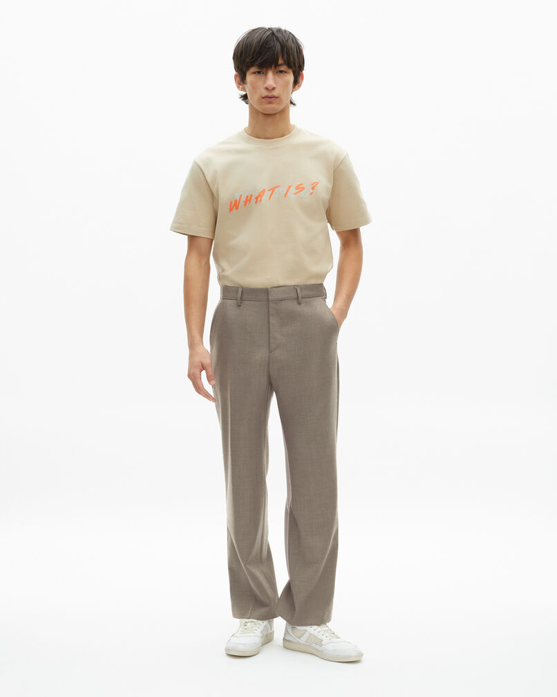 The Kooples MEN BEIGE MELANGE beige wool suit pants