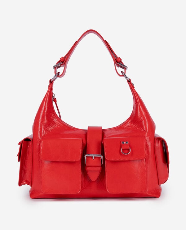 The Kooples WOMEN RED amelia xl red leather bag