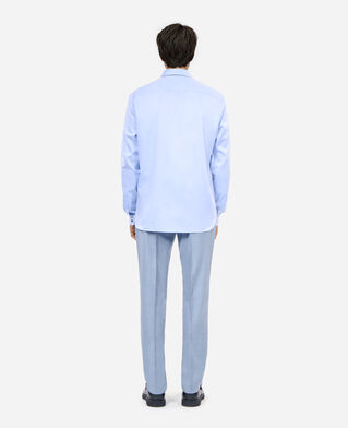 The Kooples MEN BLUE WHITE blue herringbone striped formal shirt