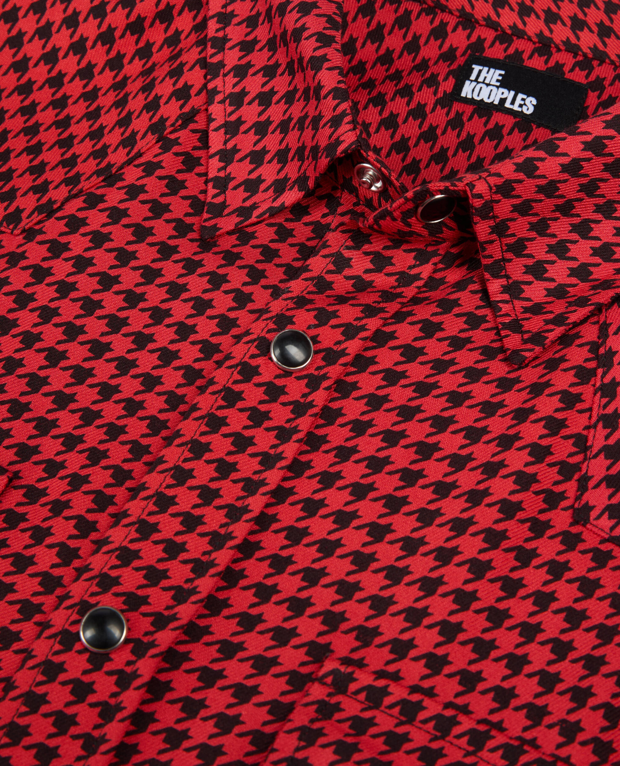 Chemise pied de poule noir et rouge