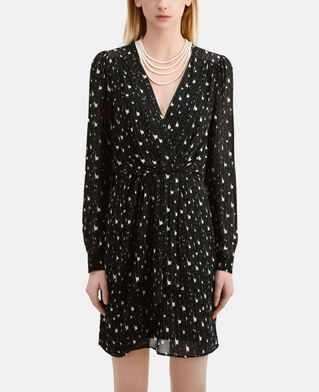 The Kooples FEMME BLACK WHITE robe courte imprim&eacute;e