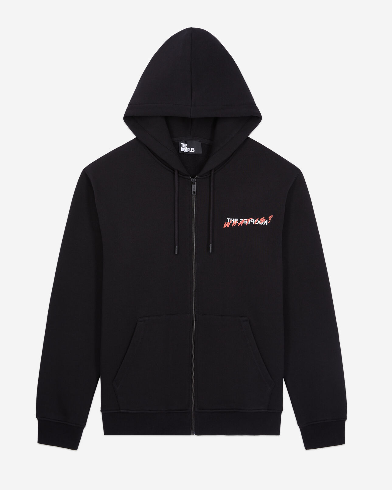 The Kooples HERREN BLACK was ist ein schwarzes kapuzen-sweatshirt mit reißverschluss