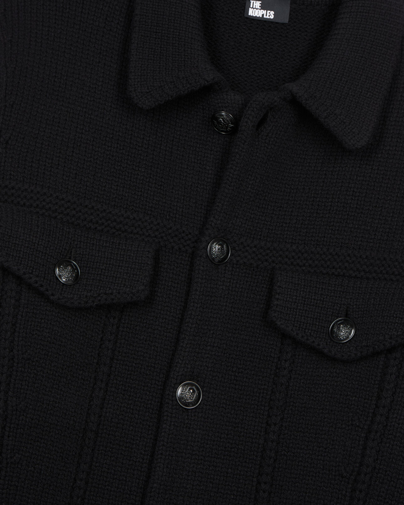 The Kooples MEN BLACK black wool cardigan
