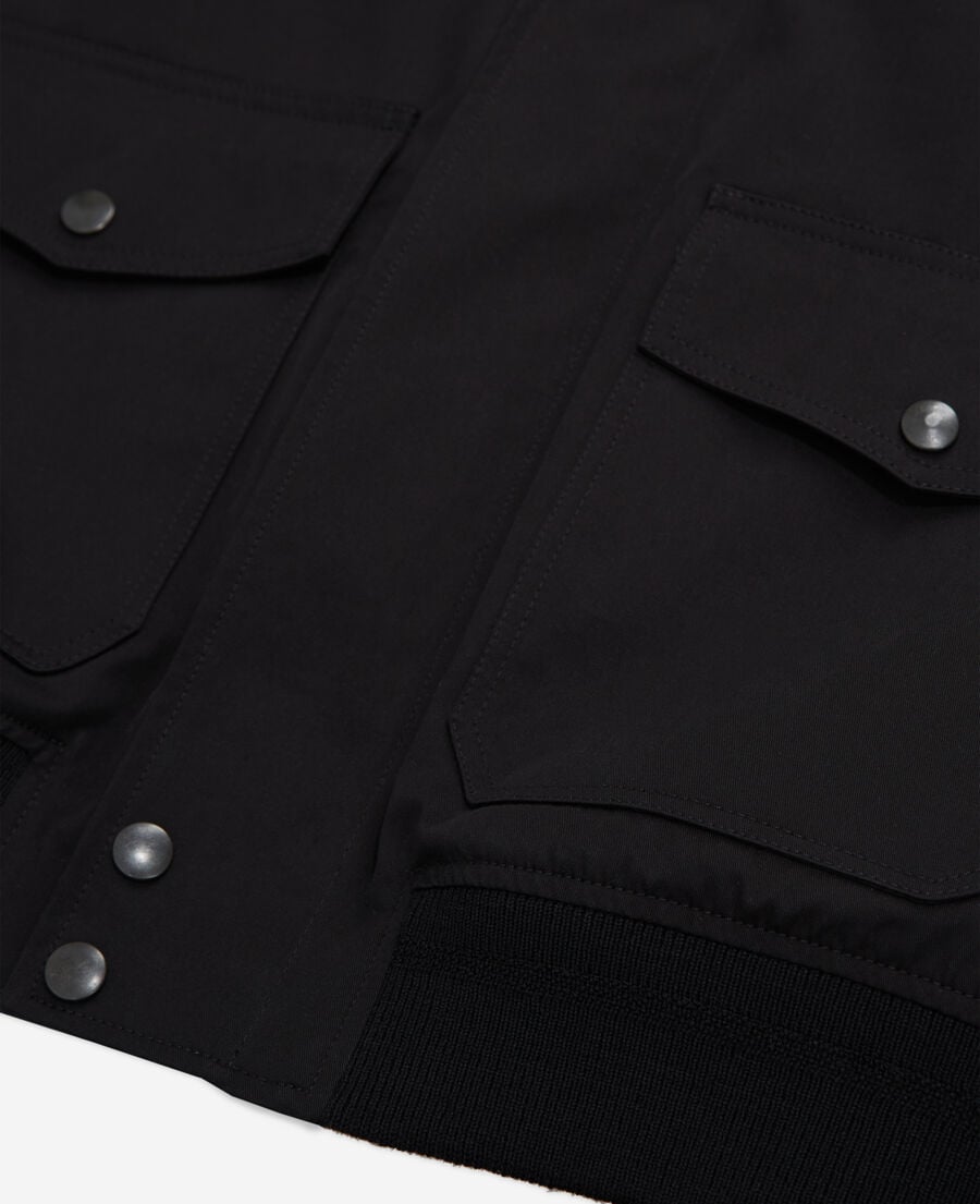 The Kooples HOMME BLACK blouson noir en coton