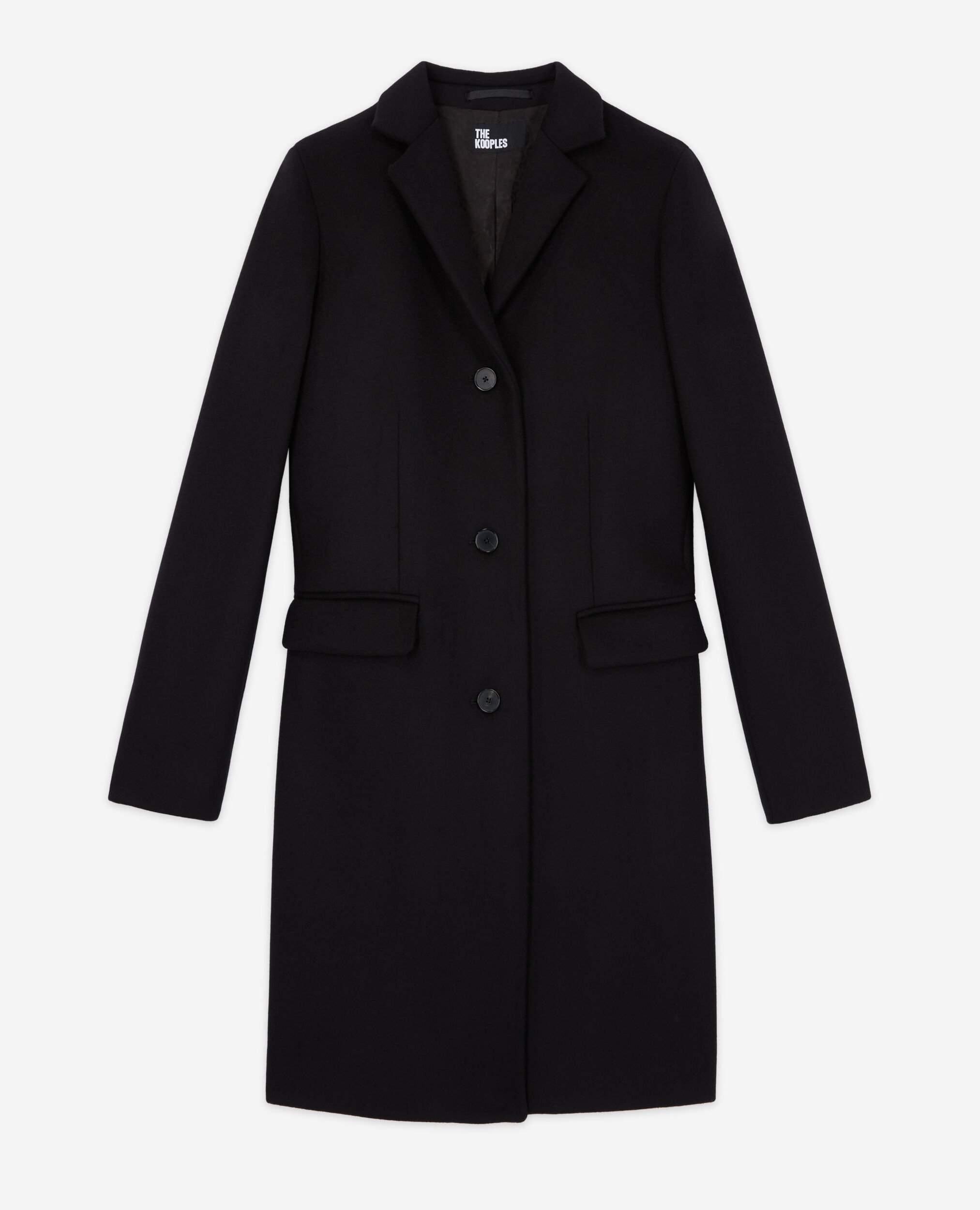 Black wool and cashmere coat