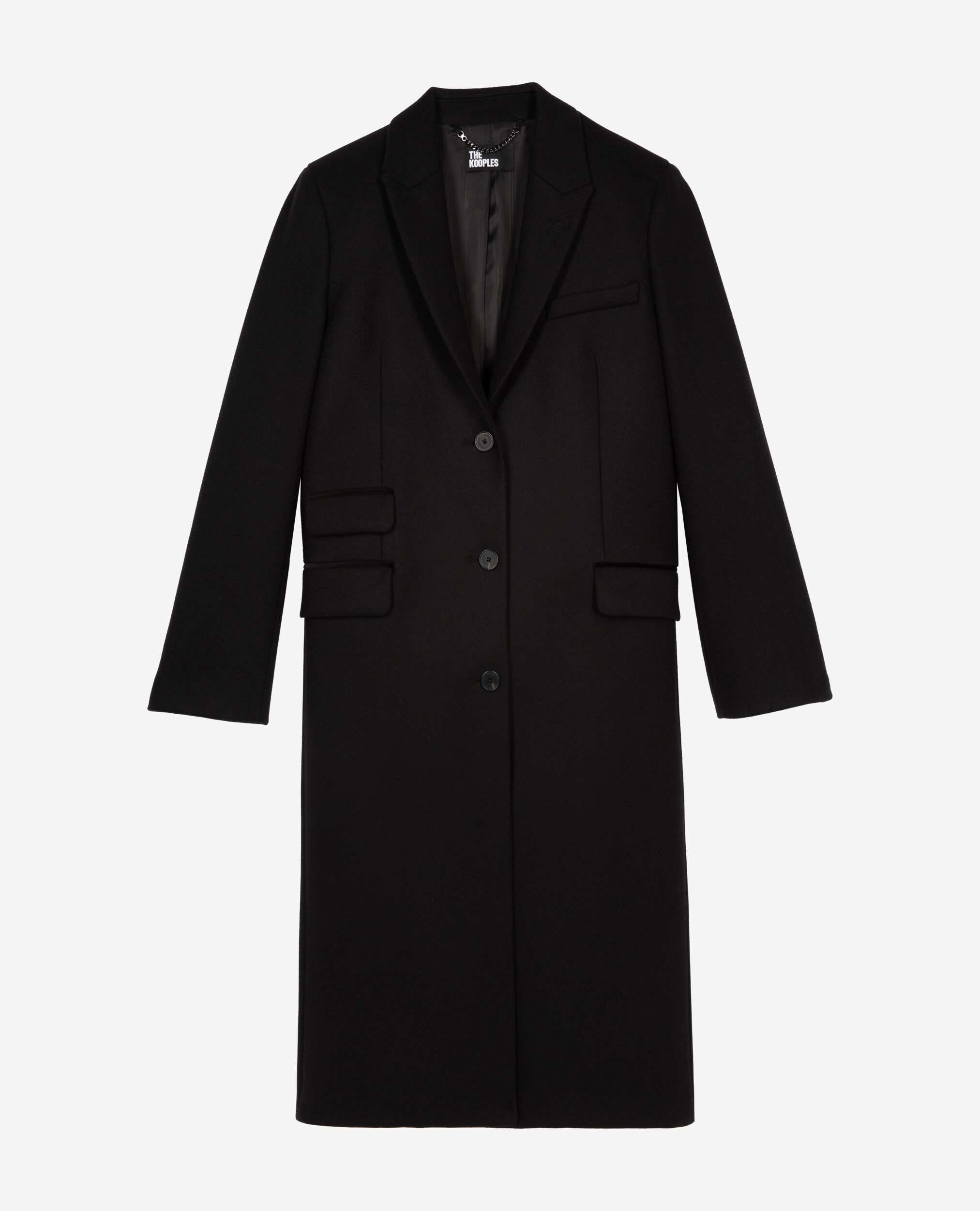 Long black wool blend coat shop