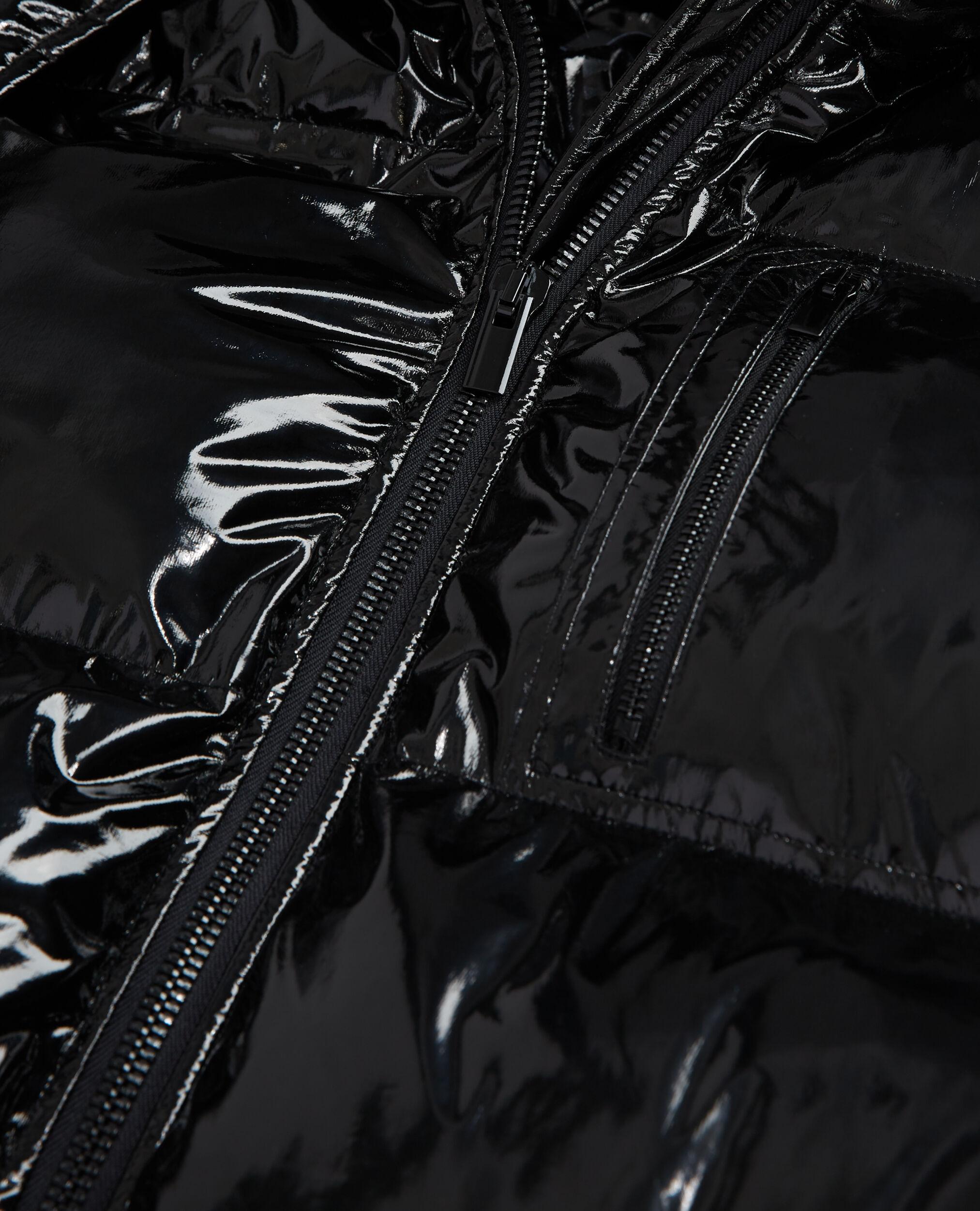 Black oversized vinyl down jacket The Kooples UK
