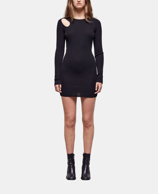The Kooples MUJER BLACK vestido corto lana negro